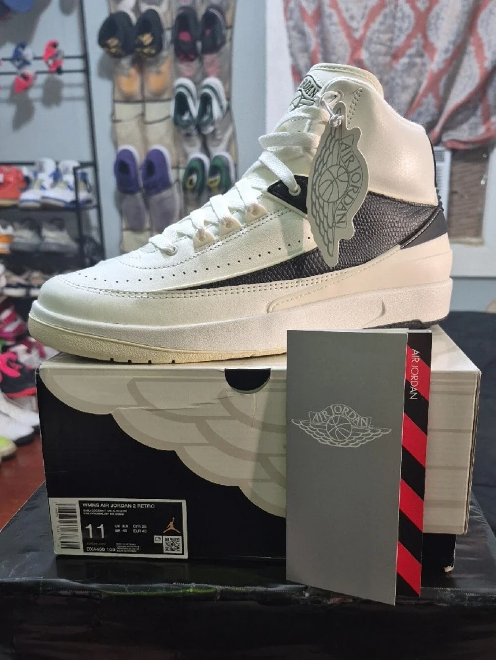 Air Jordan 2 Retro 'Sail Black' (2024) W11/M9.5 New W/OG Box
